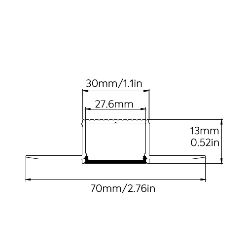 Recessed LED Channel For 20mm Multi-Row LED Strip Lights Recessed LED Channel For 20mm Multi-Row LED Strip Lights